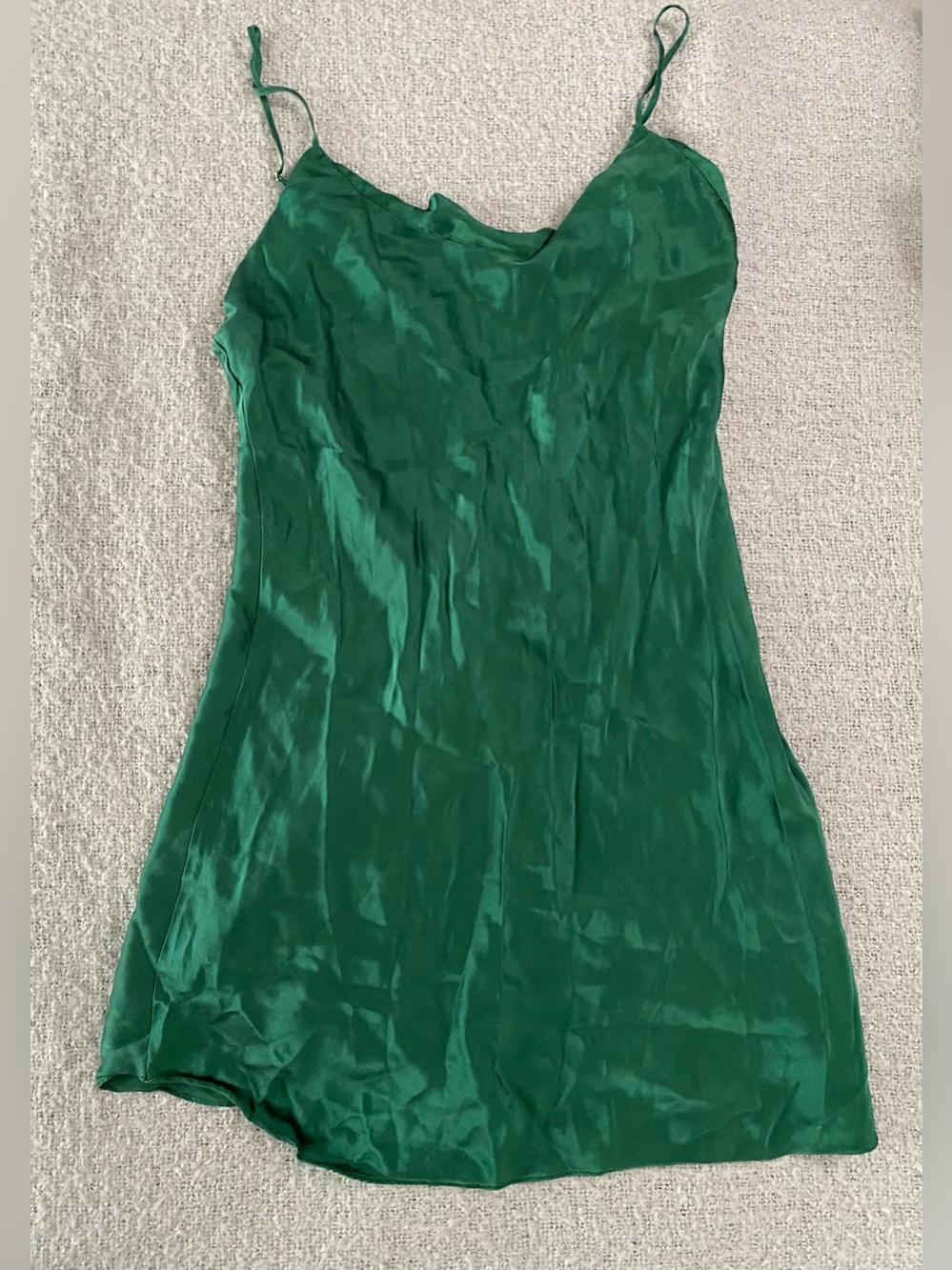 Victoria's Secret Green 100% Silk Nightgown with Spaghetti Straps